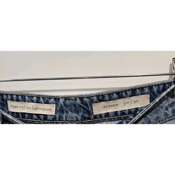 Anthropologie Pilcro And The Letterpress Hyphen Straight Jeans Raw Hem Sz 30 - Picture 4 of 6